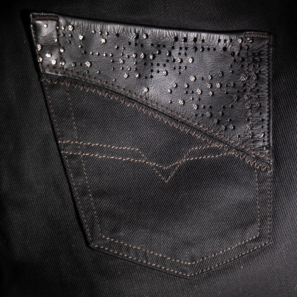 Krooley oiled stretch jeans