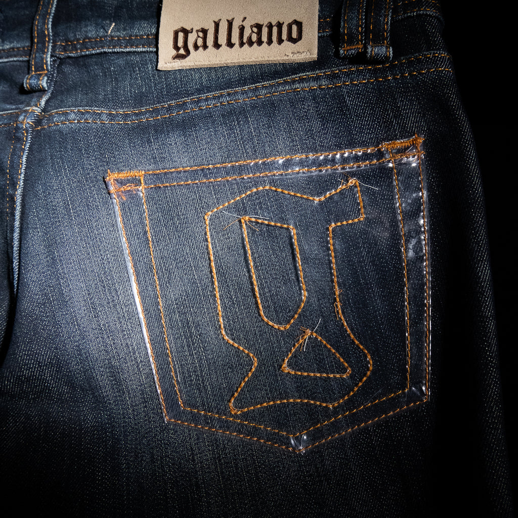 Plastic pocket jeans