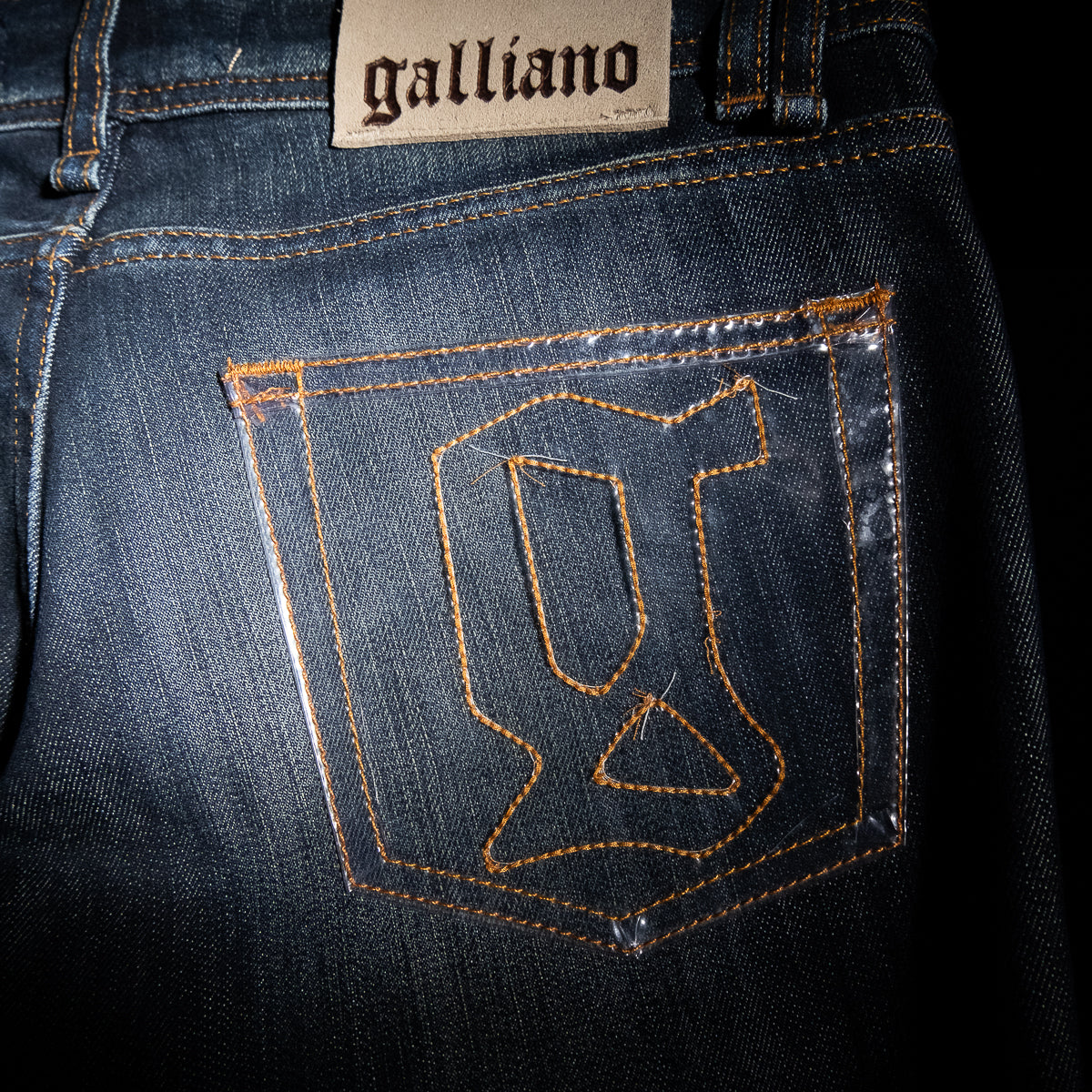 Plastic pocket jeans