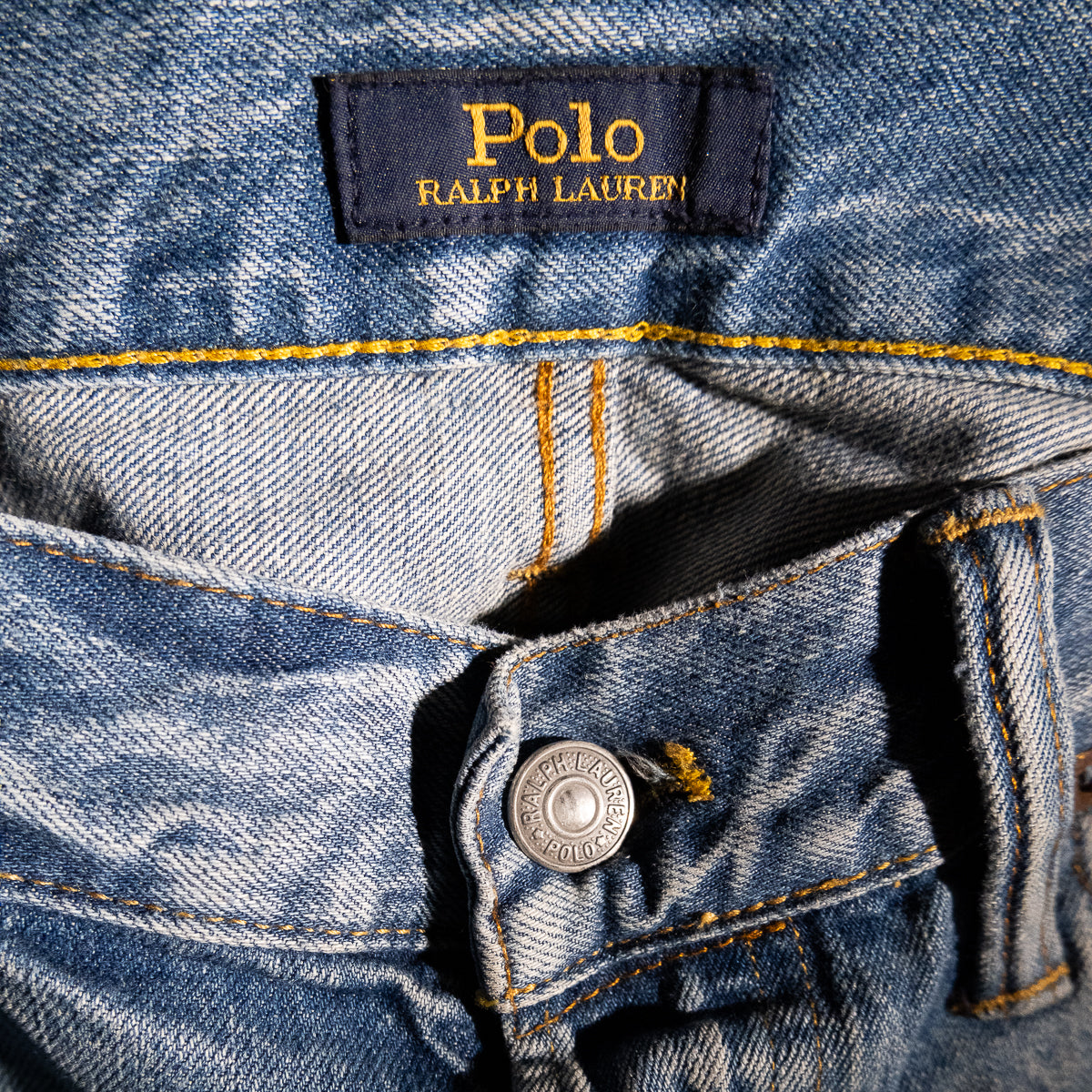 Repaired patchwork jeans