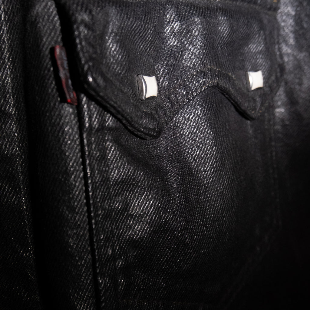 Sample oiled denim jacket