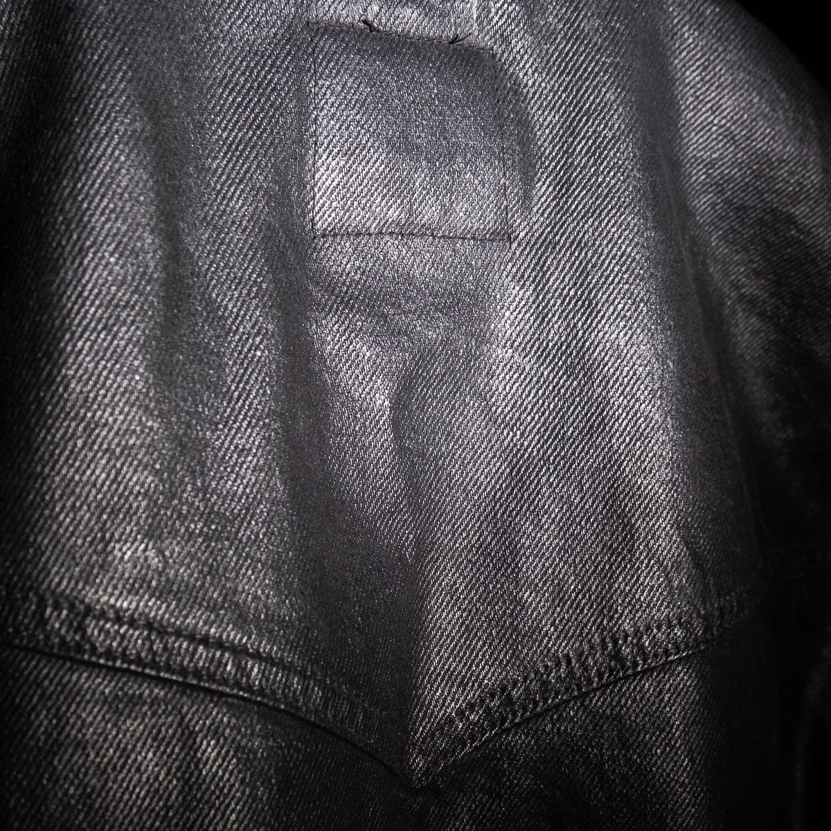 Sample oiled denim jacket