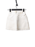 Painted cracked denim skirt