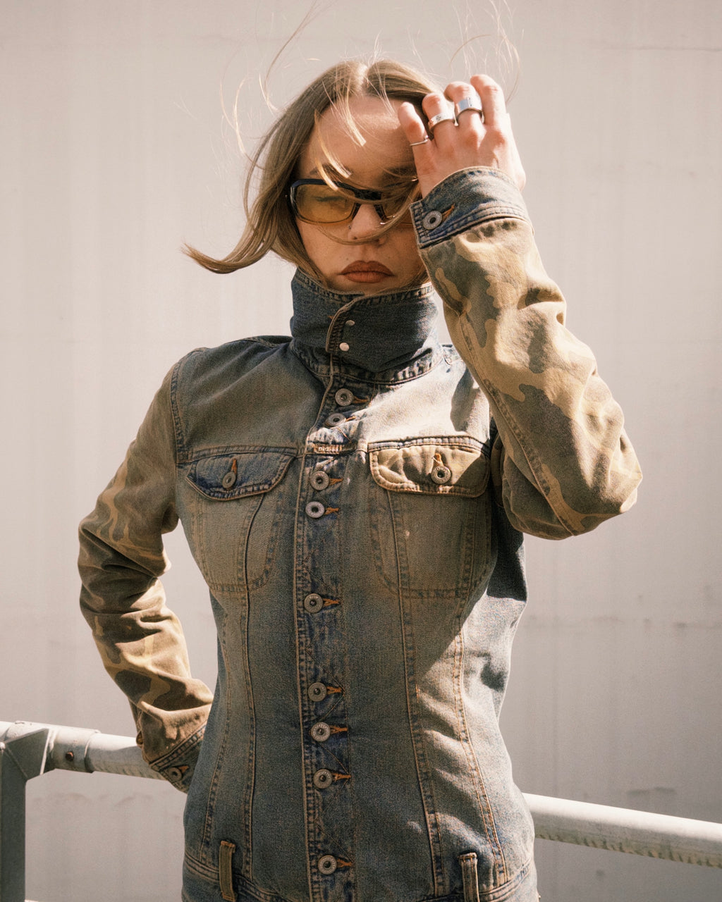 Camouflage denim jacket