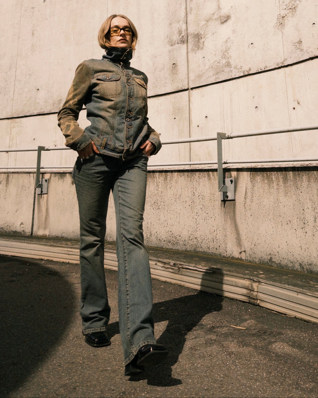 Camouflage bootcut jeans