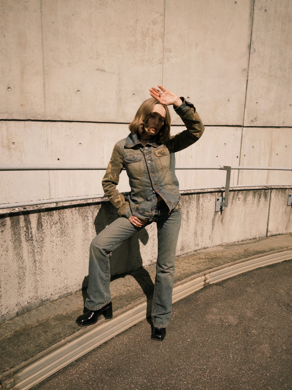 Camouflage denim jacket