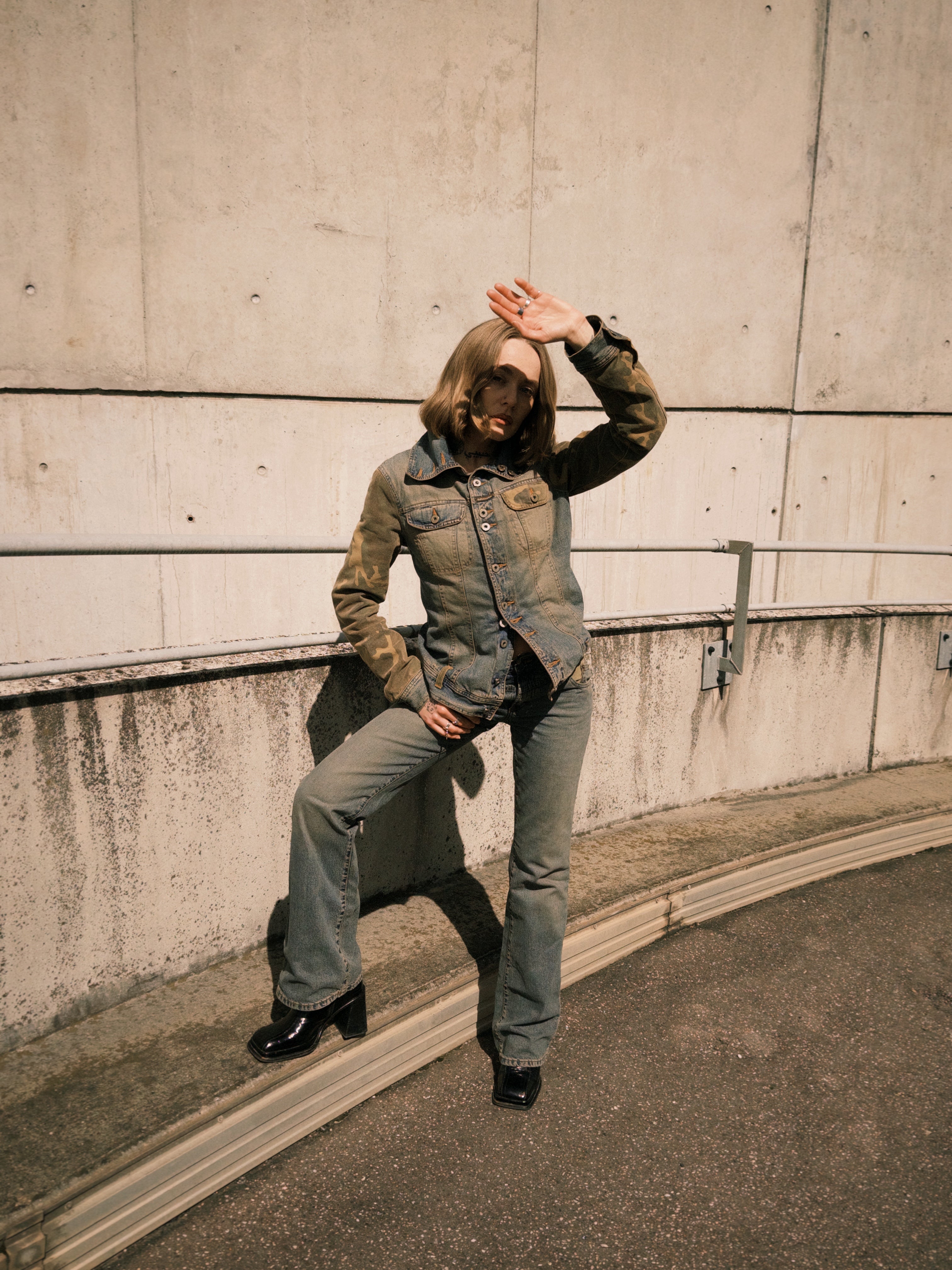 Camouflage denim jacket