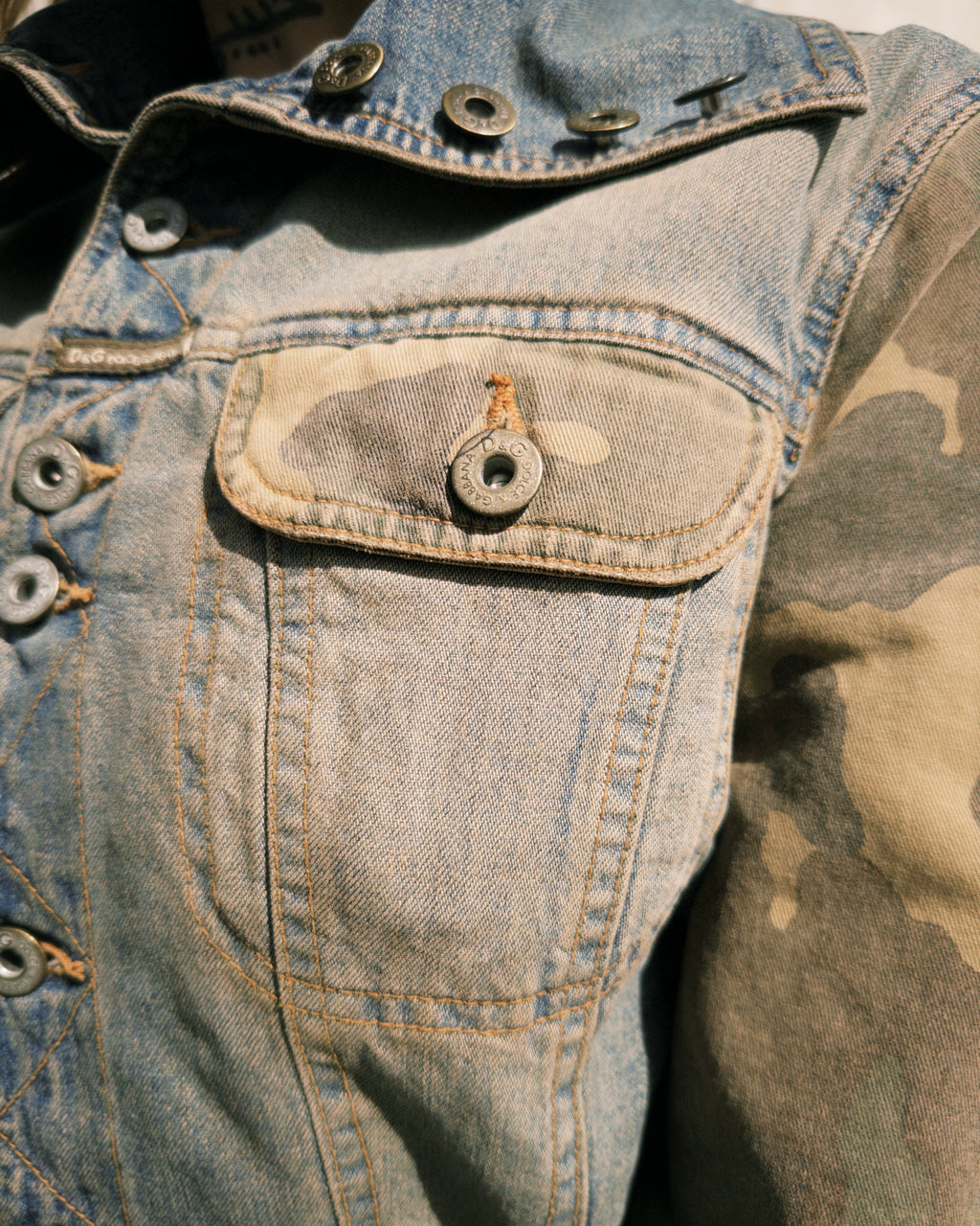 Camouflage denim jacket