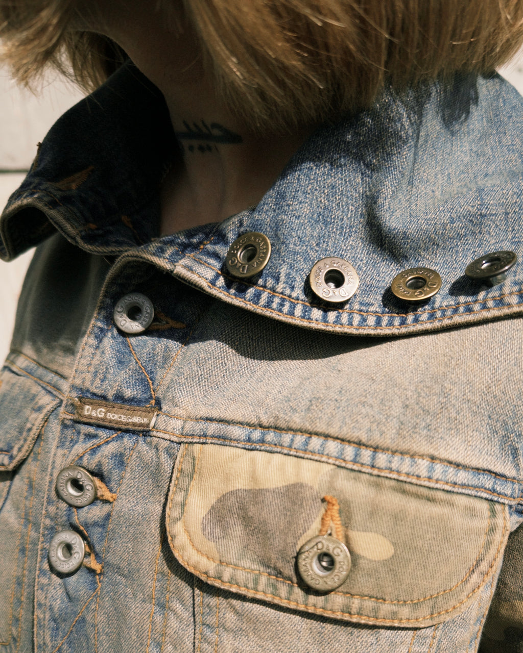 Camouflage denim jacket