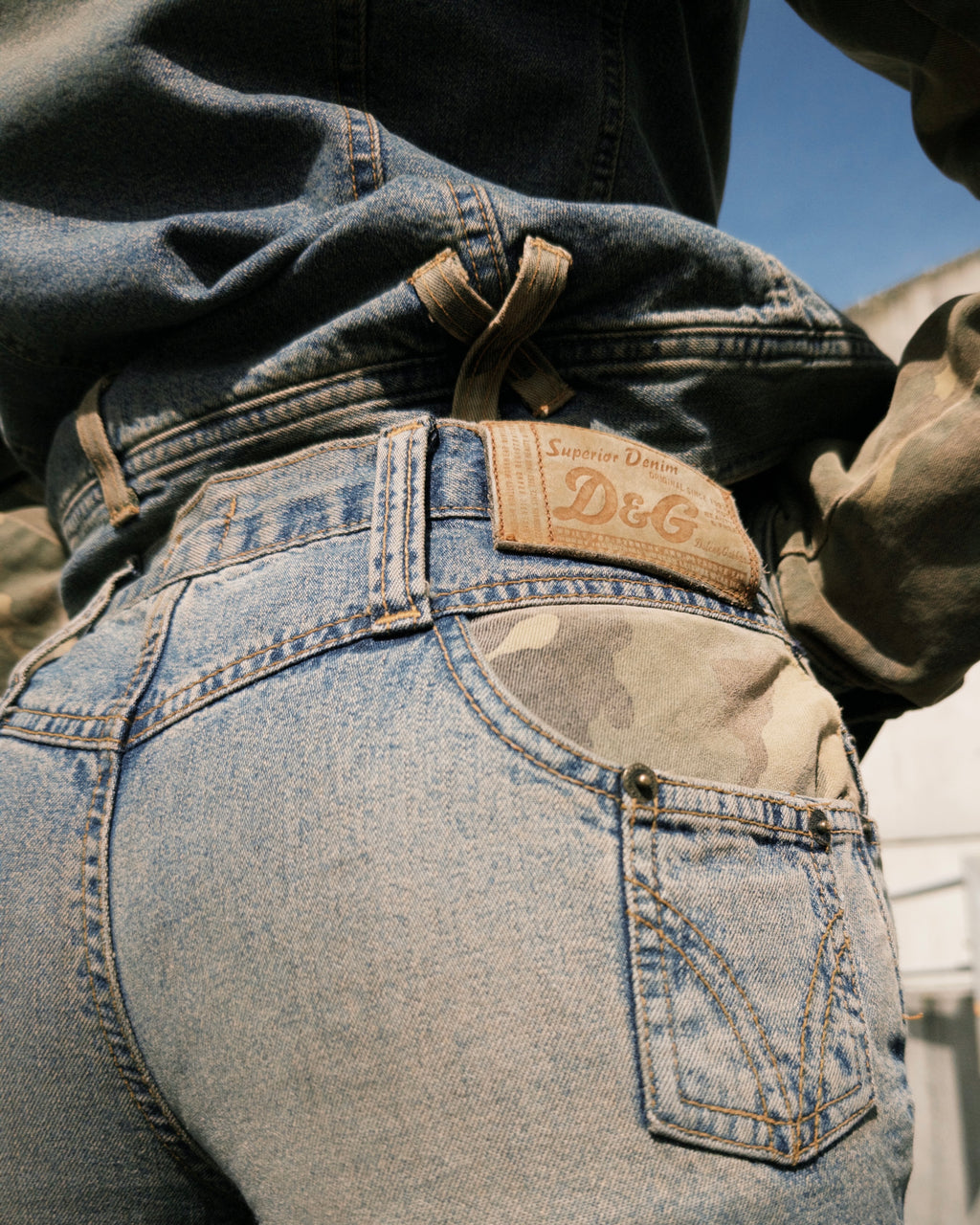 Camouflage bootcut jeans