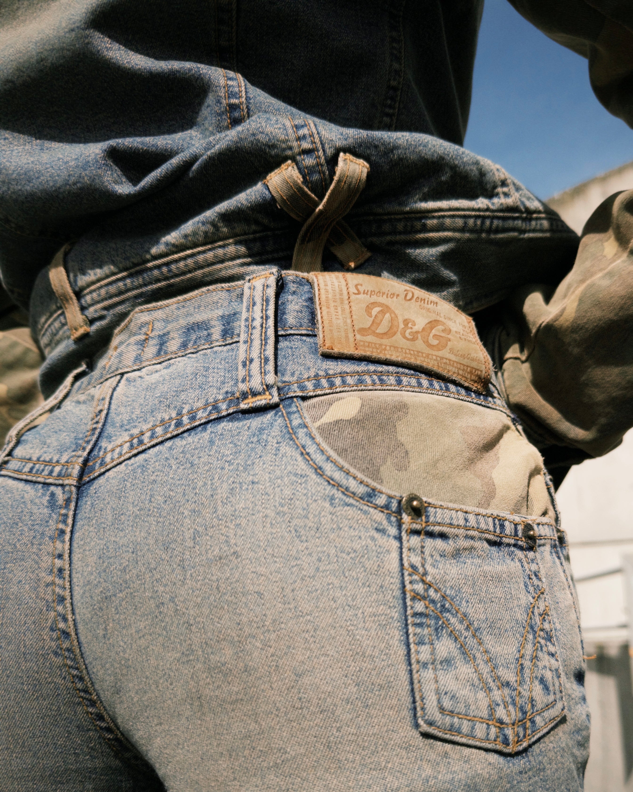 Camouflage bootcut jeans