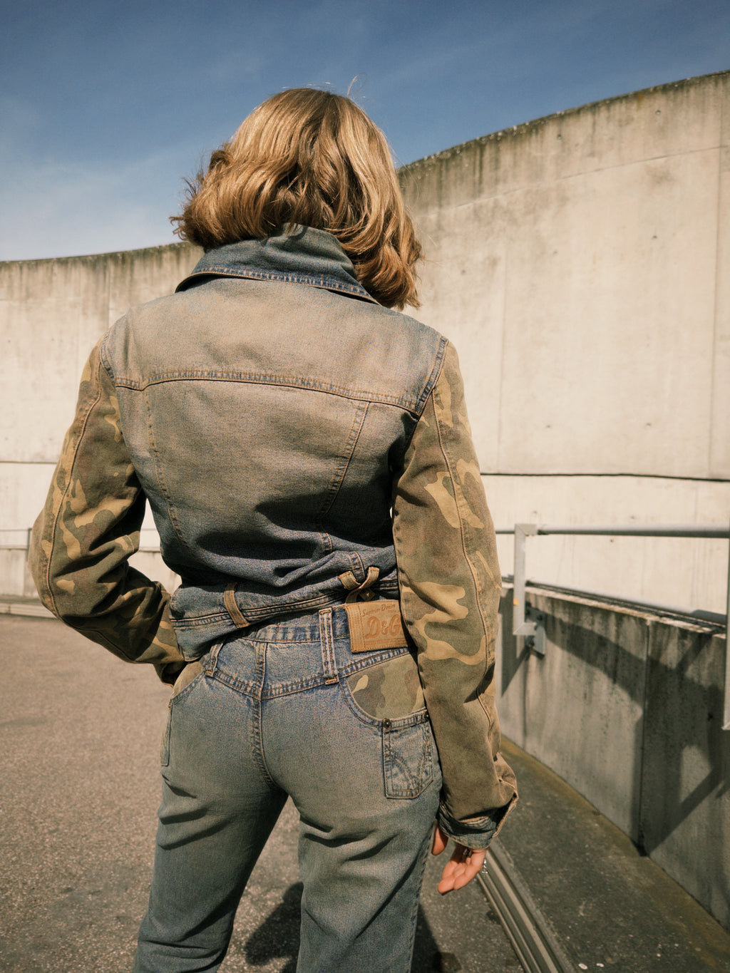 Camouflage denim jacket