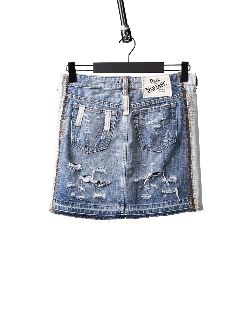 Destroyed denim skirt