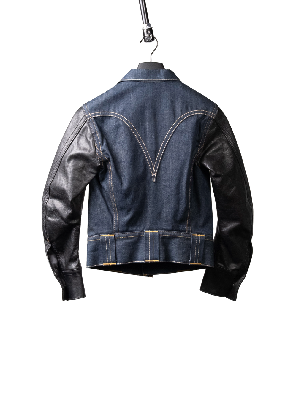 Hybrid denim leather jacket