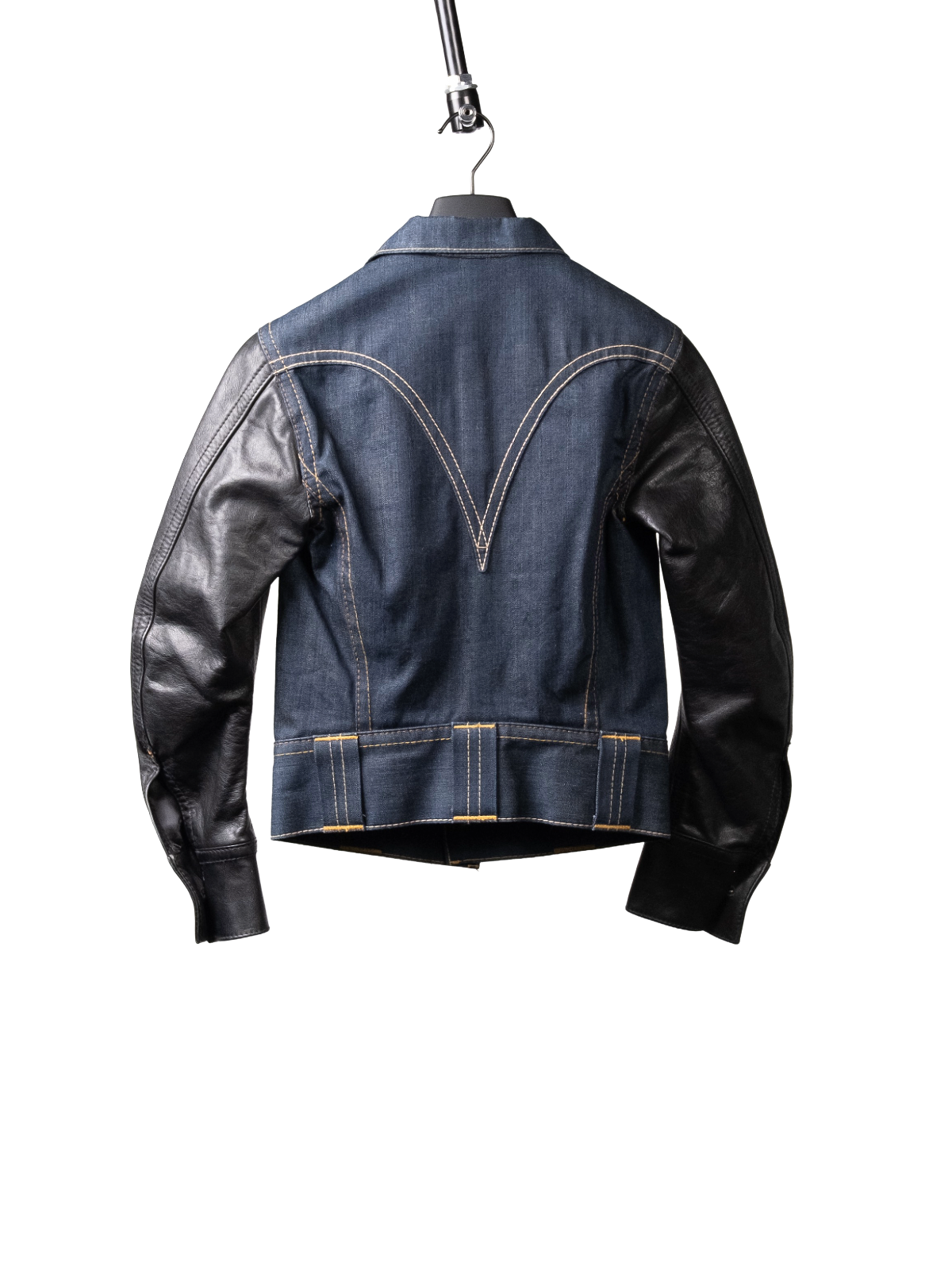 Hybrid denim leather jacket