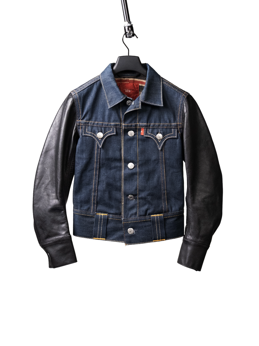 Hybrid denim leather jacket