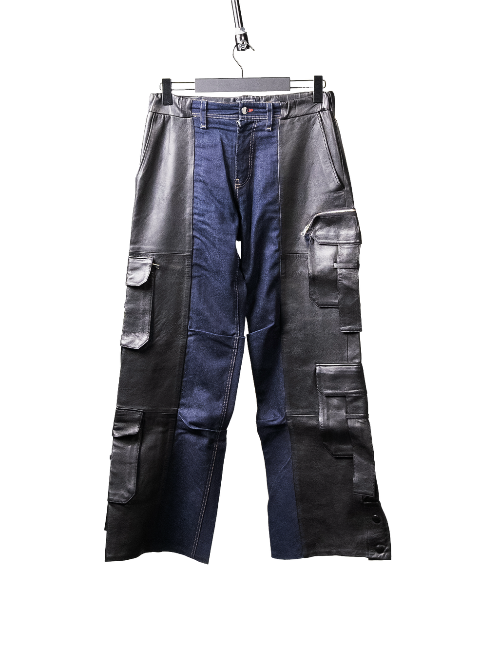 Hybrid denim leather cargo