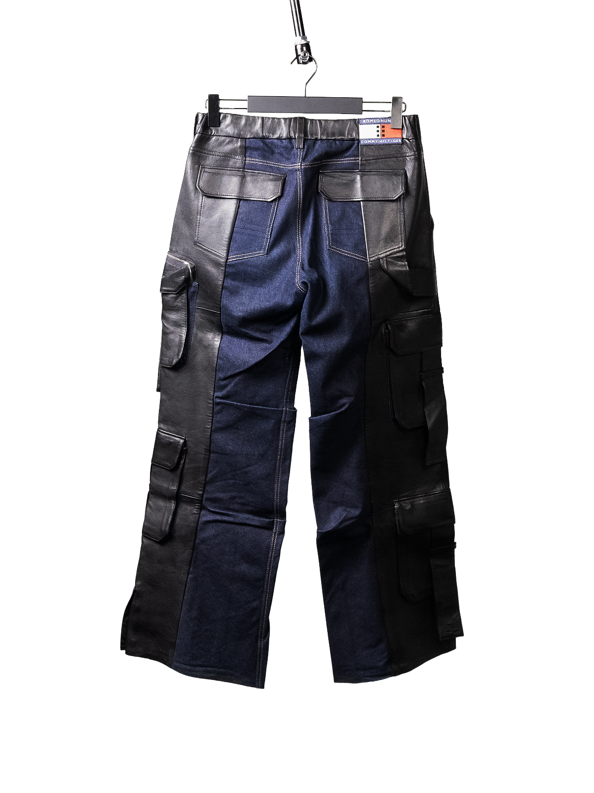 Hybrid denim leather cargo