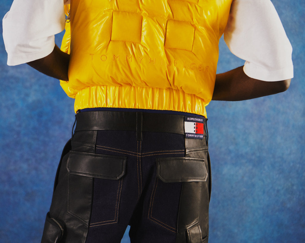 Hybrid denim leather cargo